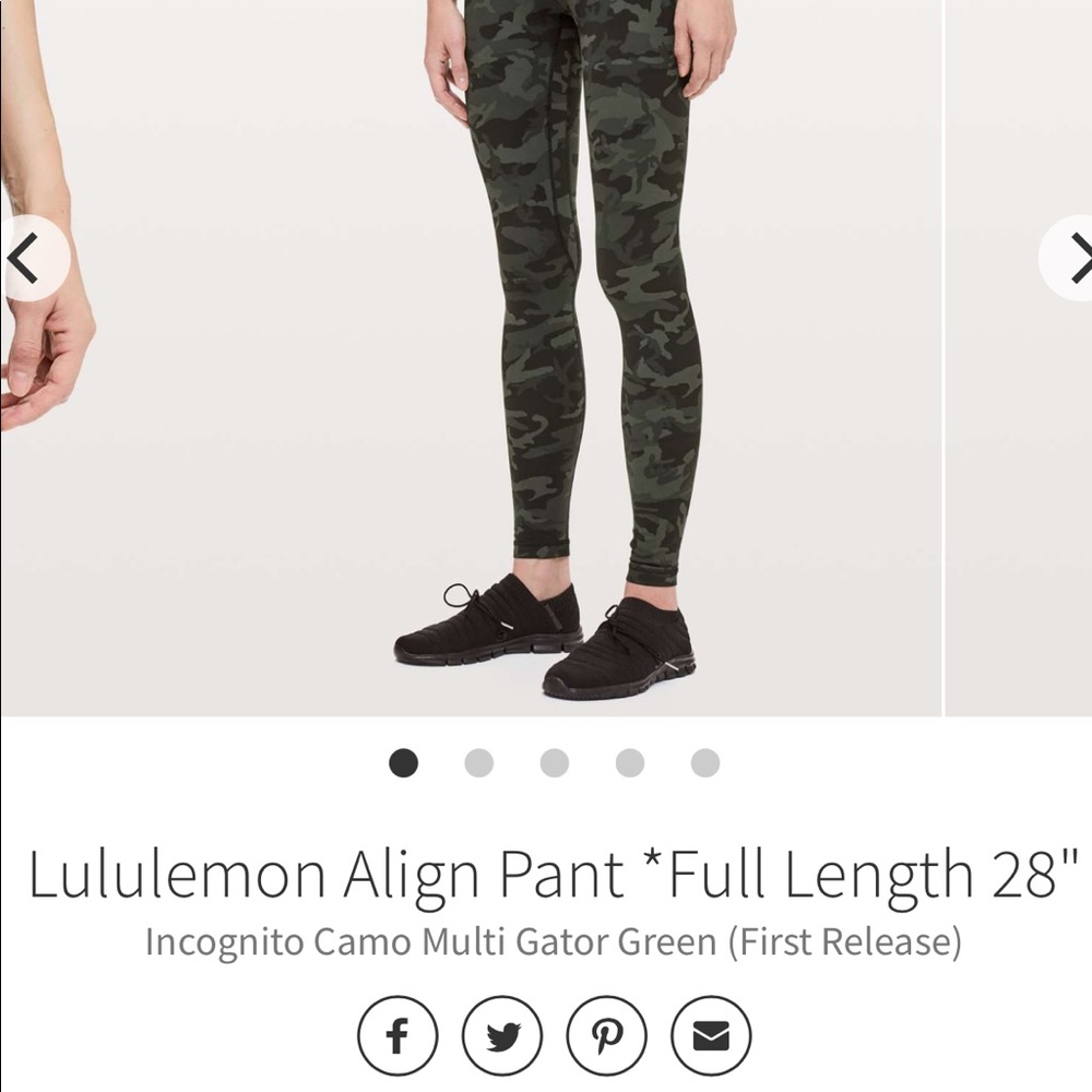 lululemon athletica Align Pant 28" Incognito Camo Multi Gator Green